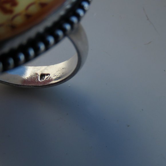 Boho Chic Dichroic Sterling Silver Ladies Ring Sz9 - Picture 5 of 5